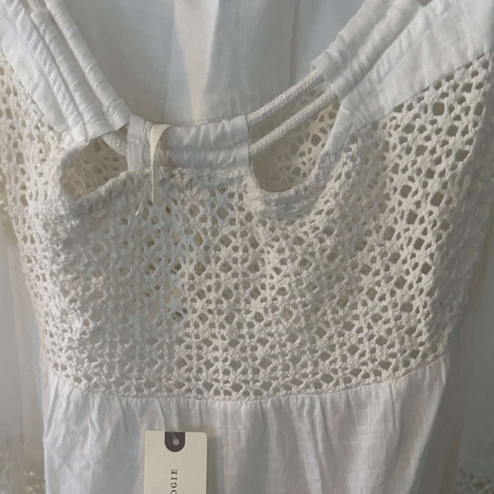 Anthropologie Cream and White Crochet-Panel Maxi Dress - Picture 4 of 7